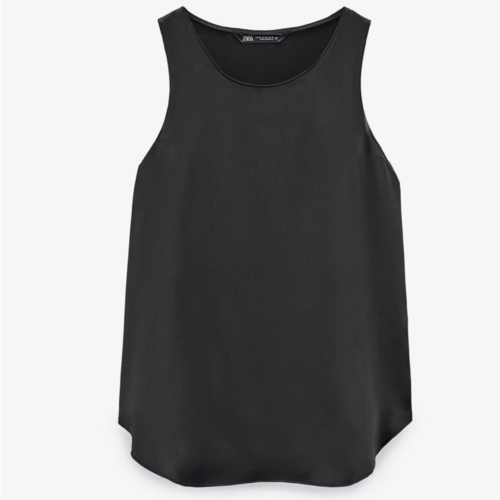Zara, small, black, silk, tank top